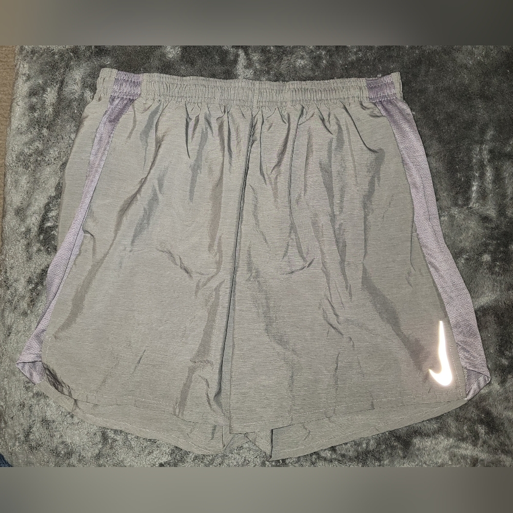 Nike Women's Athletic Shorts in Gray with Purple Trim